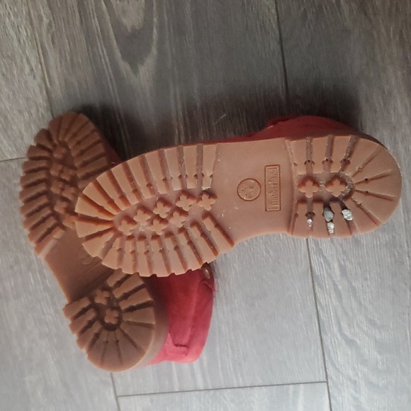 Timberland Boots RED - Kids size 12 shoes Unisex - Picture 5 of 8